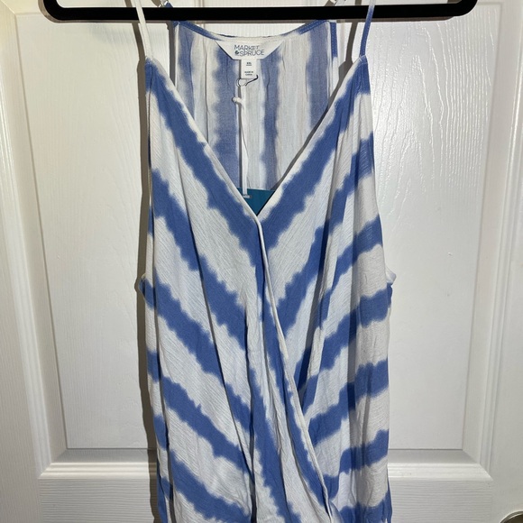 Market & Spruce Stitch fix Women’s Blue/White Rayon Top Size XXL NWT - Picture 8 of 12